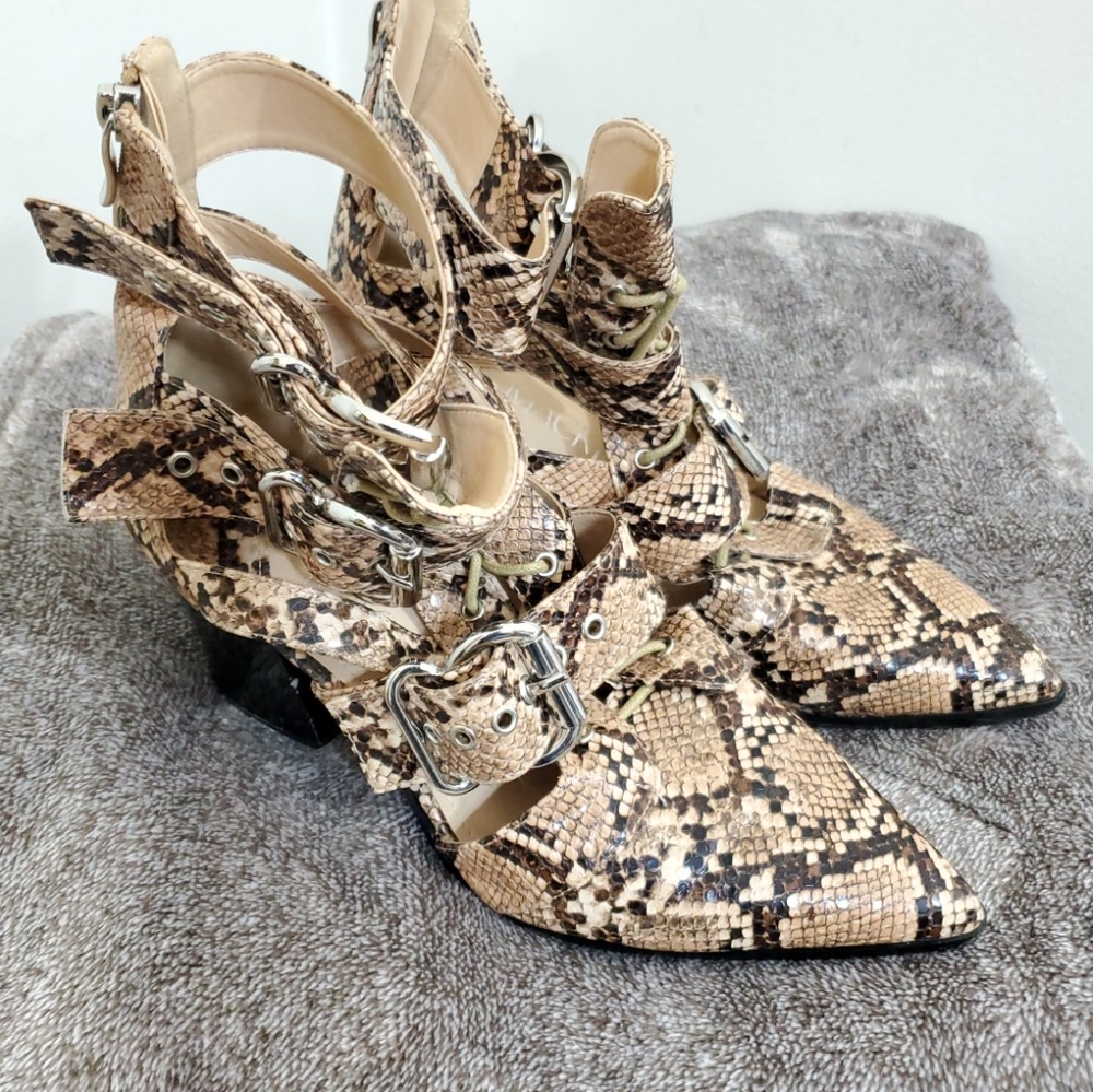 Mackin J Python Pointed toed caged booties.  Size 8.5 - Picture 12 of 13